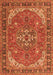 Medallion Orange Traditional Rug, tr4105org