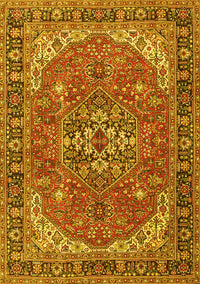 Medallion Yellow Traditional Rug, tr4105yw