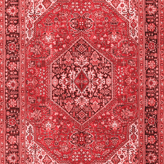 Machine Washable Medallion Red Traditional Rug, wshtr4105red