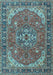 Medallion Light Blue Traditional Rug, tr4105lblu