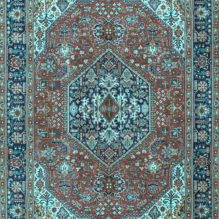 Medallion Light Blue Traditional Rug, tr4105lblu