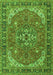 Serging Thickness of Machine Washable Medallion Green Traditional Area Rugs, wshtr4105grn