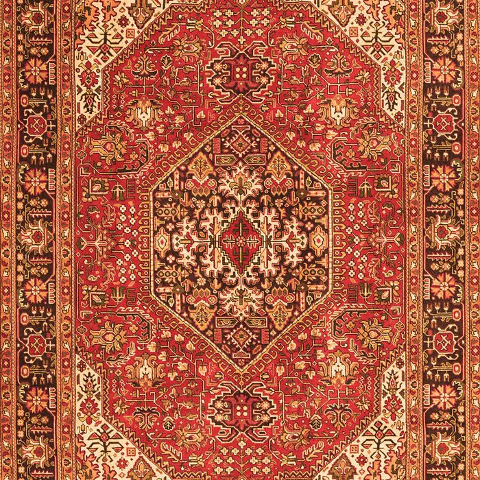 Serging Thickness of Machine Washable Medallion Orange Traditional Area Rugs, wshtr4105org