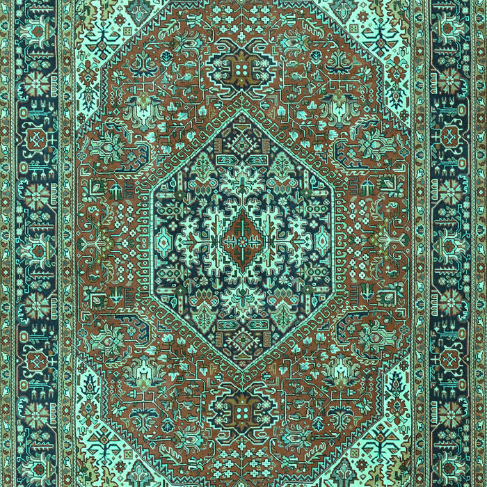 Medallion Turquoise Traditional Rug, tr4105turq