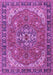 Machine Washable Medallion Purple Traditional Area Rugs, wshtr4105pur