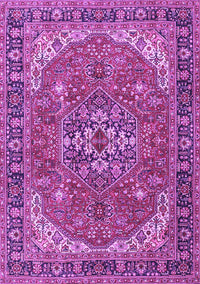 Medallion Purple Traditional Rug, tr4105pur