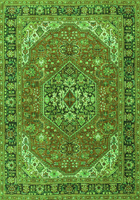 Medallion Green Traditional Rug, tr4105grn