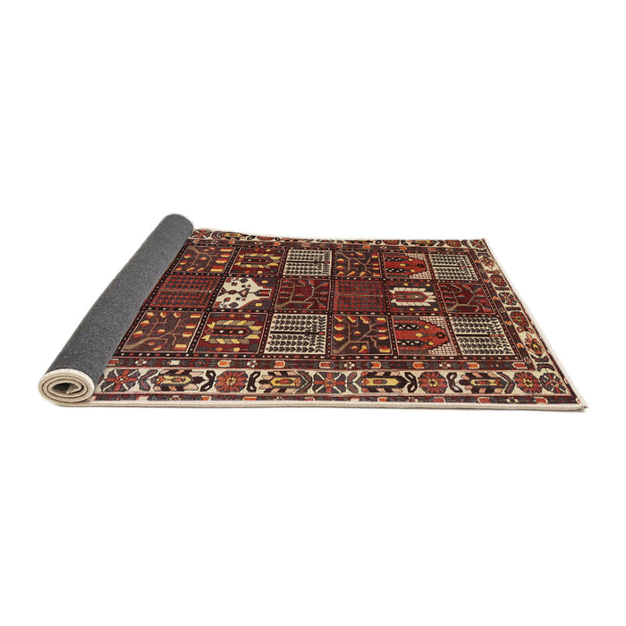 Sideview of Traditional Saffron Red Persian Rug, tr4106