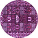 Round Persian Purple Traditional Rug, tr4106pur