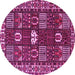 Round Machine Washable Persian Pink Traditional Rug, wshtr4106pnk