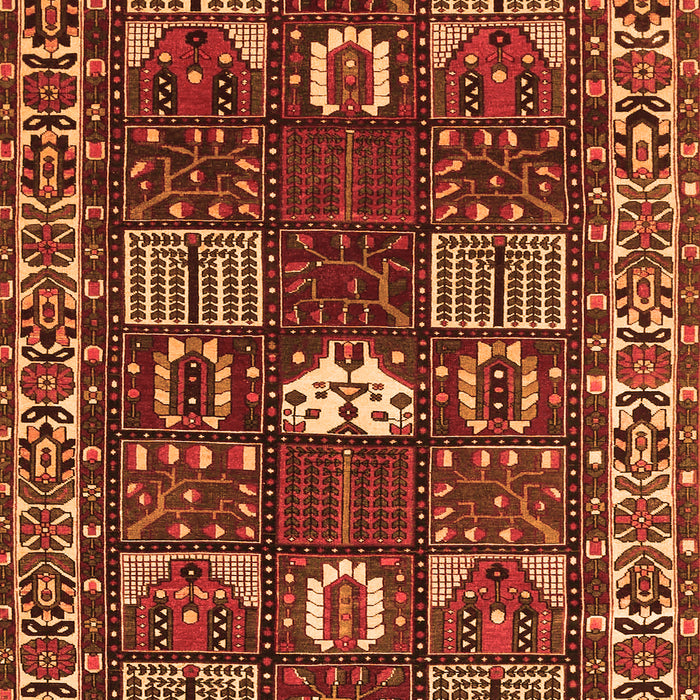 Serging Thickness of Machine Washable Persian Orange Traditional Area Rugs, wshtr4106org