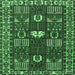 Square Machine Washable Persian Emerald Green Traditional Area Rugs, wshtr4106emgrn
