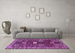 Machine Washable Persian Purple Traditional Area Rugs in a Living Room, wshtr4106pur