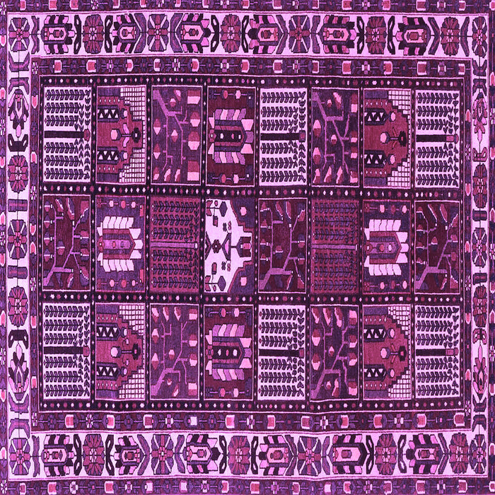 Square Machine Washable Persian Purple Traditional Area Rugs, wshtr4106pur