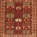 Round Machine Washable Persian Orange Traditional Area Rugs, wshtr4106org