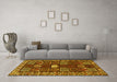 Machine Washable Persian Yellow Traditional Rug in a Living Room, wshtr4106yw