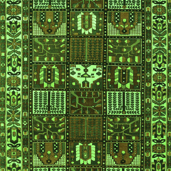 Serging Thickness of Machine Washable Persian Green Traditional Area Rugs, wshtr4106grn