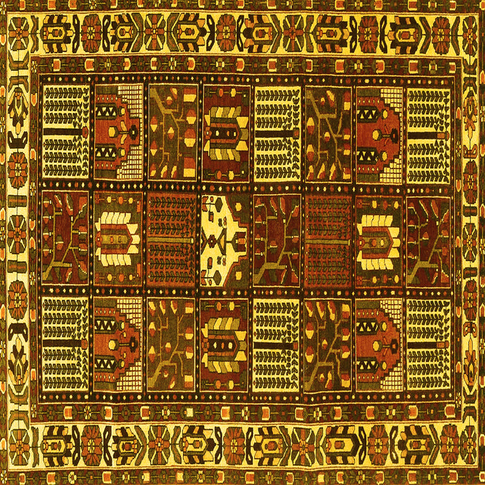 Square Machine Washable Persian Yellow Traditional Rug, wshtr4106yw