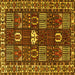 Square Machine Washable Persian Yellow Traditional Rug, wshtr4106yw