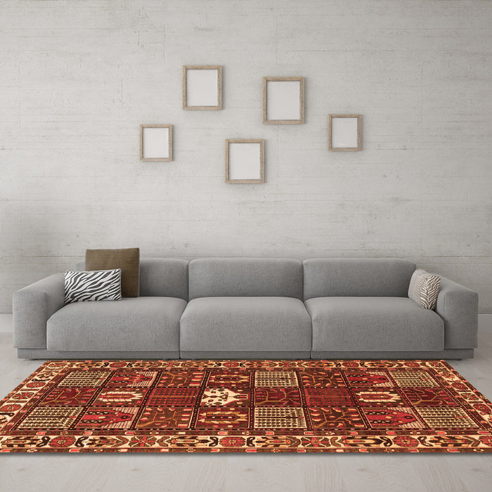 Machine Washable Persian Orange Traditional Area Rugs in a Living Room, wshtr4106org