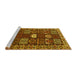 Sideview of Machine Washable Persian Yellow Traditional Rug, wshtr4106yw