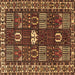 Square Persian Brown Traditional Rug, tr4106brn