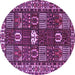 Round Machine Washable Persian Purple Traditional Area Rugs, wshtr4106pur