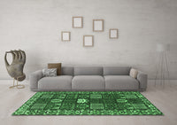 Machine Washable Persian Emerald Green Traditional Rug, wshtr4106emgrn