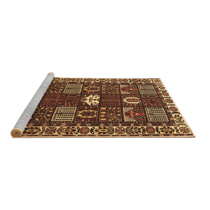 Sideview of Machine Washable Persian Brown Traditional Rug, wshtr4106brn