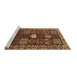 Sideview of Machine Washable Persian Brown Traditional Rug, wshtr4106brn
