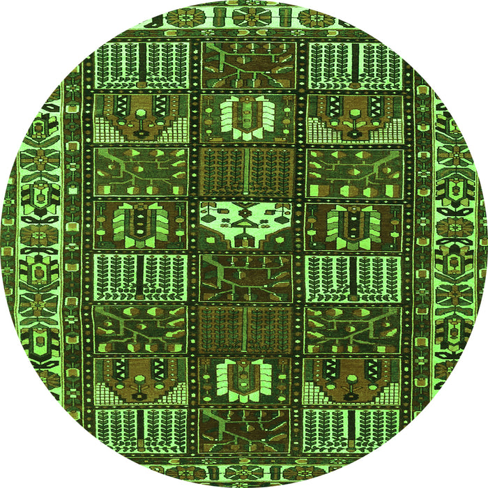 Machine Washable Persian Green Traditional Area Rugs, wshtr4106grn