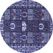 Round Persian Blue Traditional Rug, tr4106blu