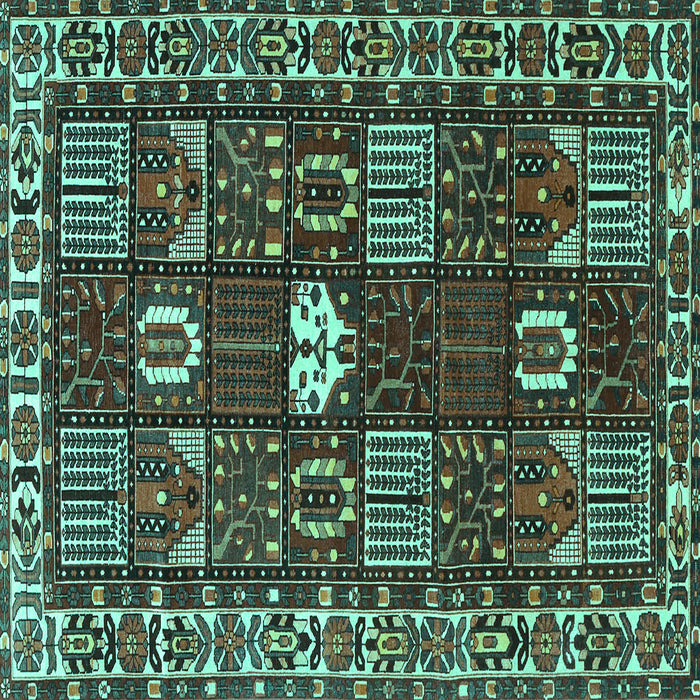 Square Persian Turquoise Traditional Rug, tr4106turq