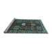 Sideview of Machine Washable Persian Light Blue Traditional Rug, wshtr4106lblu