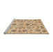 Sideview of Machine Washable Traditional Copper Brown Rug, wshtr4107