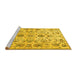 Sideview of Machine Washable Persian Yellow Traditional Rug, wshtr4107yw