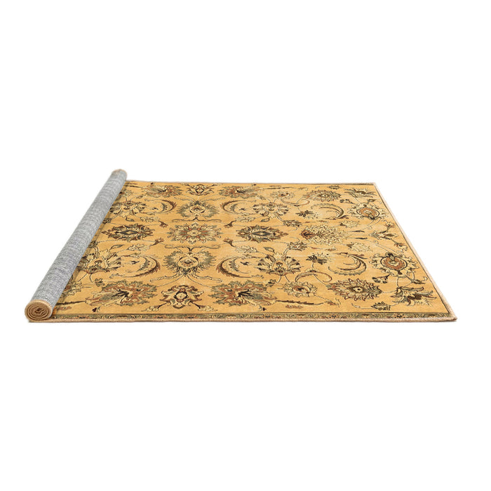 Sideview of Machine Washable Persian Brown Traditional Rug, wshtr4107brn