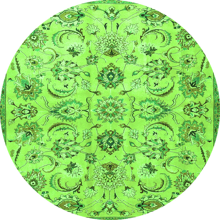 Square Persian Green Traditional Rug, tr4107grn