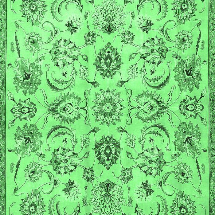 Machine Washable Persian Emerald Green Traditional Area Rugs, wshtr4107emgrn