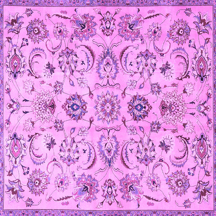 Square Machine Washable Persian Purple Traditional Area Rugs, wshtr4107pur