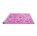 Sideview of Machine Washable Persian Pink Traditional Rug, wshtr4107pnk