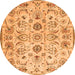 Square Persian Orange Traditional Rug, tr4107org