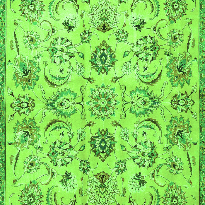 Serging Thickness of Machine Washable Persian Green Traditional Area Rugs, wshtr4107grn