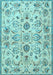 Machine Washable Persian Light Blue Traditional Rug, wshtr4107lblu