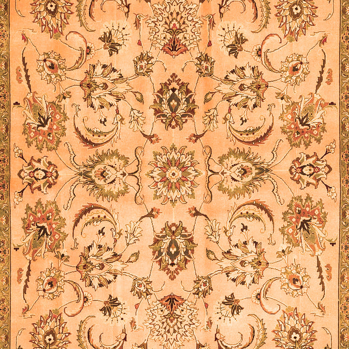 Serging Thickness of Machine Washable Persian Orange Traditional Area Rugs, wshtr4107org