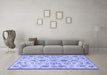 Machine Washable Persian Blue Traditional Rug in a Living Room, wshtr4107blu