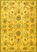 Machine Washable Persian Yellow Traditional Rug, wshtr4107yw