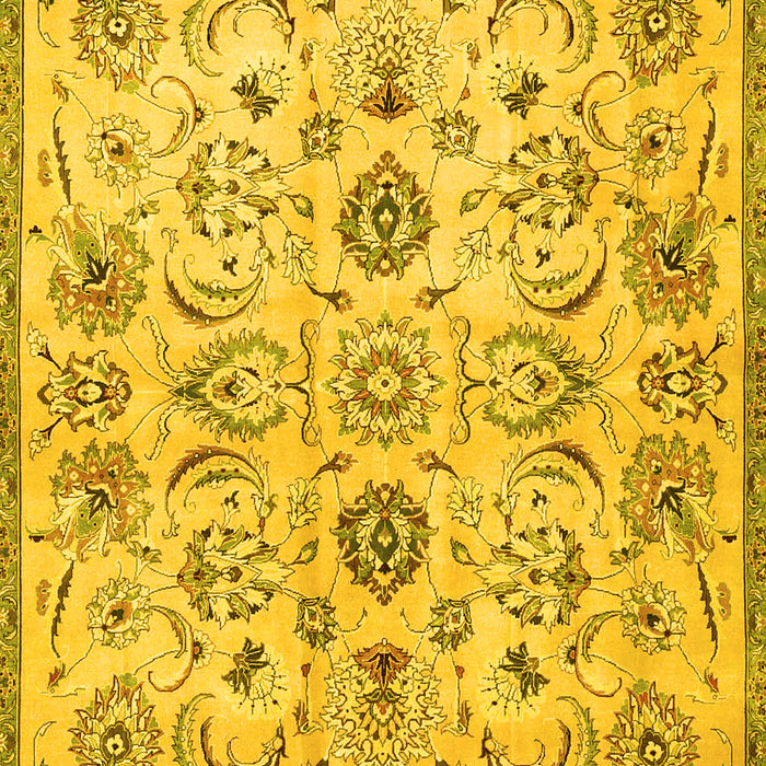 Machine Washable Persian Yellow Traditional Rug, wshtr4107yw