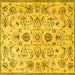 Square Persian Yellow Traditional Rug, tr4107yw