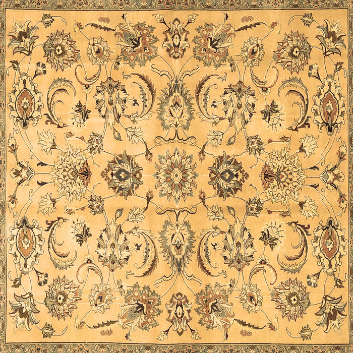 Square Persian Brown Traditional Rug, tr4107brn